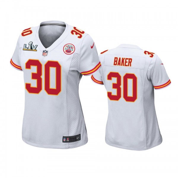 Women's Kansas City Chiefs Deandre Baker White Super Bowl LV Game Jersey