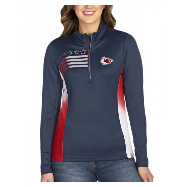 Women's Kansas City Chiefs Navy Liberty Quarter-Zi...