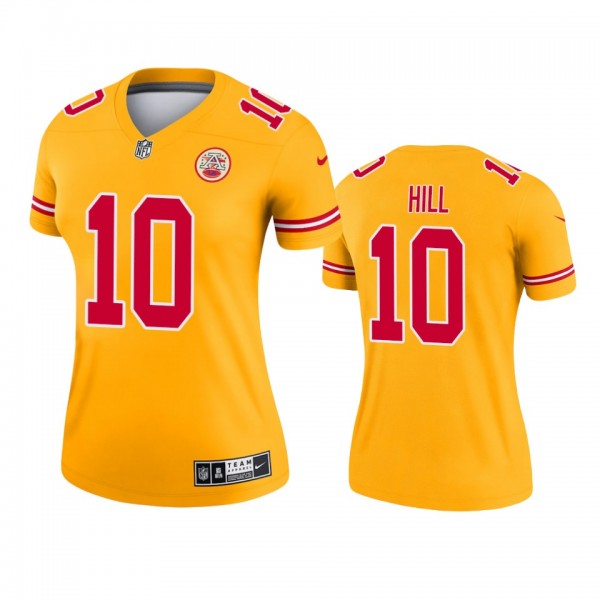 Women's Kansas City Chiefs Tyreek Hill Gold Invert...