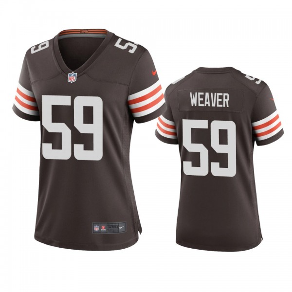 Women's Cleveland Browns Curtis Weaver Brown Game ...