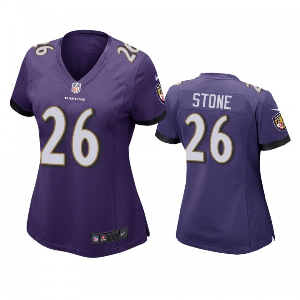 Women's Baltimore Ravens Geno Stone Purple Game Je...