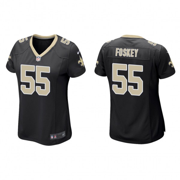 Women's New Orleans Saints Isaiah Foskey Black 2023 NFL Draft Game Jersey