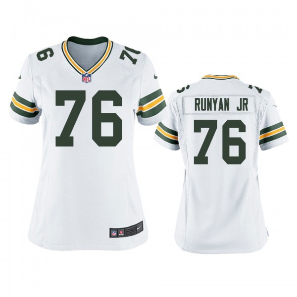 Women's Green Bay Packers Jon Runyan Jr. White Gam...