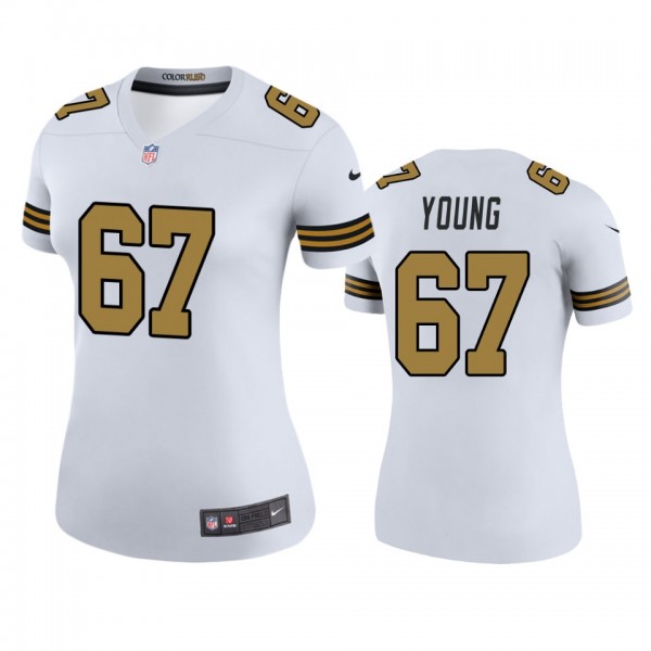 New Orleans Saints Landon Young White Color Rush Legend Jersey - Women's