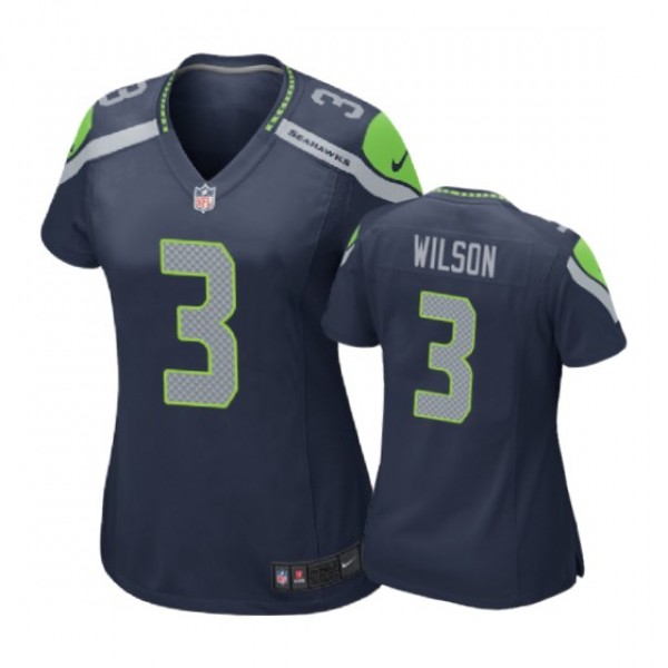 Seattle Seahawks Russell Wilson Navy Nike Game Jer...
