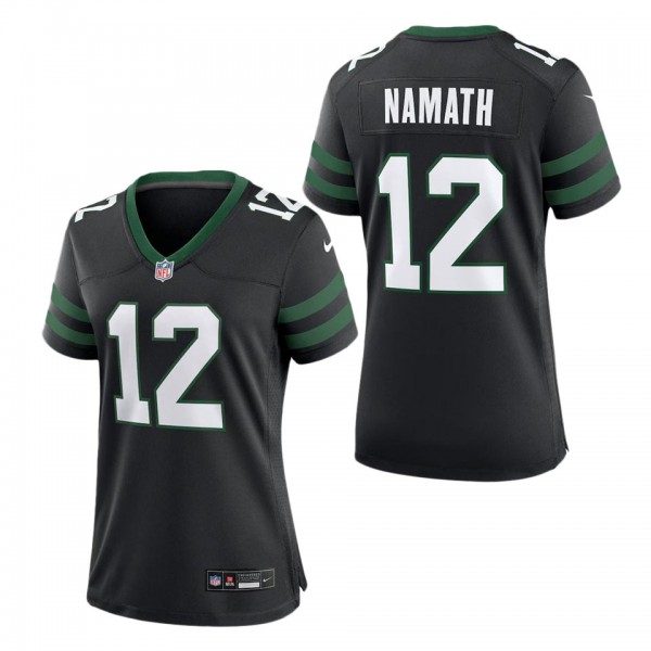 Women's New York Jets Joe Namath Legacy Black Reti...
