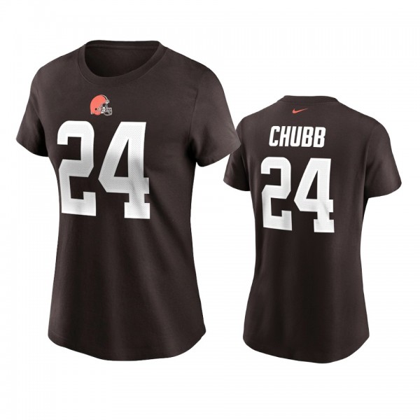 Women's Cleveland Browns Nick Chubb Brown Name Num...