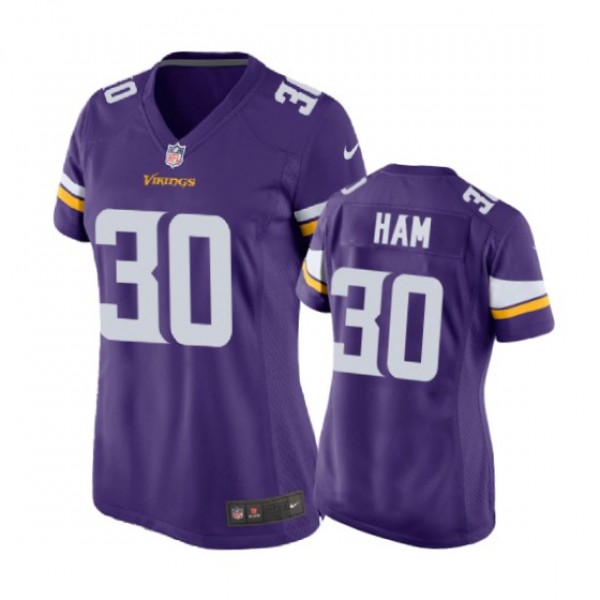 Minnesota Vikings C. J. Ham Purple Nike Game Jerse...
