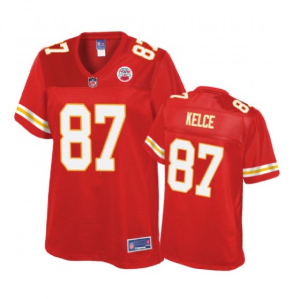 Kansas City Chiefs Travis Kelce Red Nike Game Jers...