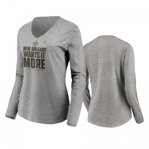 Women's New Orleans Saints Heather Gray 2020 NFL P...