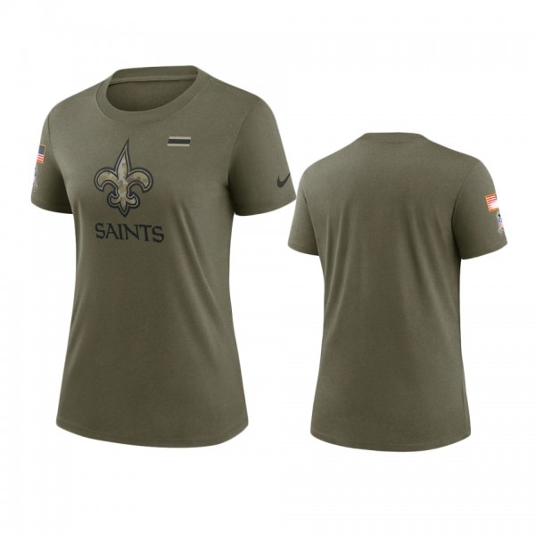 Women's New Orleans Saints Olive 2021 Salute To Se...