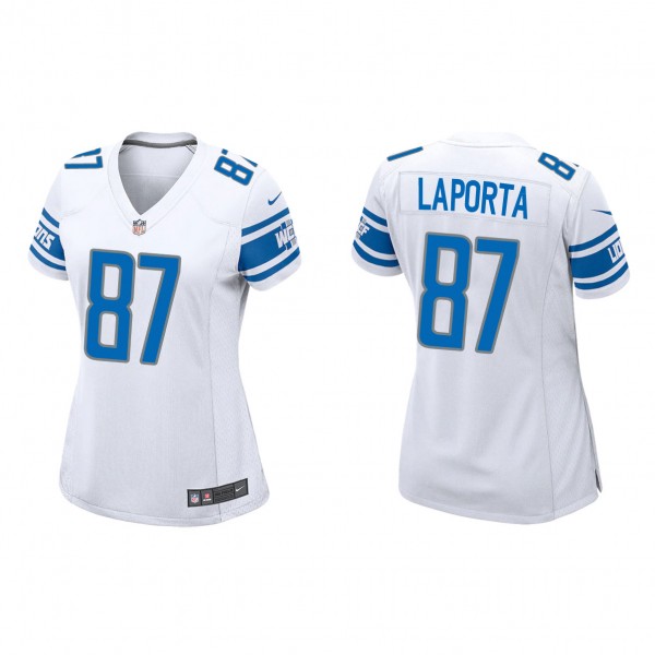 Women's Detroit Lions Sam LaPorta White 2023 NFL D...
