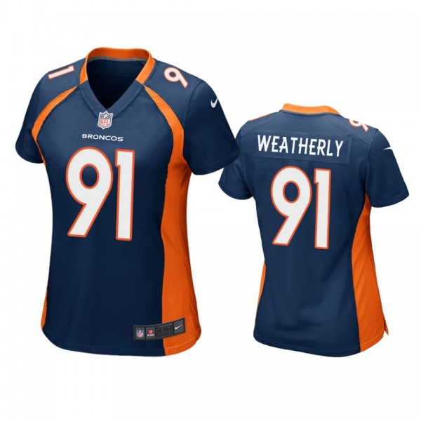 Women's Denver Broncos Stephen Weatherly Navy Game...