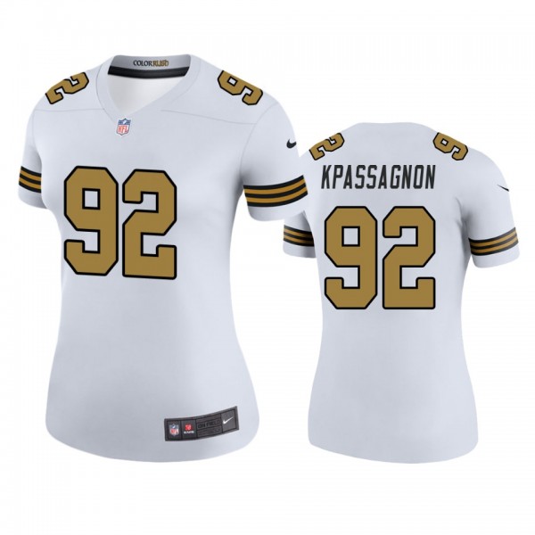 New Orleans Saints Tanoh Kpassagnon White Color Rush Legend Jersey - Women's