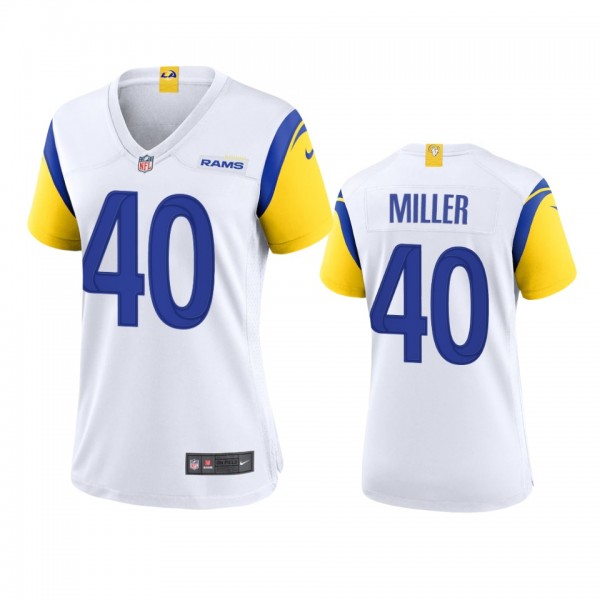 Women's Los Angeles Rams Von Miller White Game Jer...