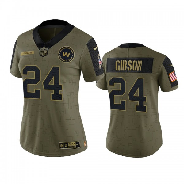 Women's Washington Football Team Antonio Gibson Olive 2021 Salute To Service Limited Jersey
