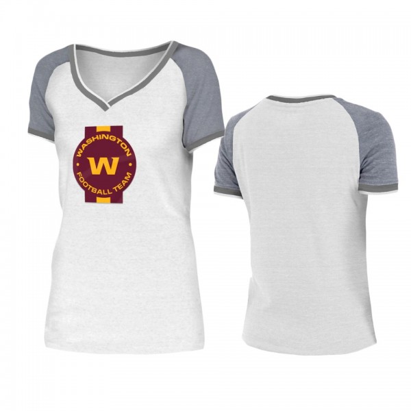 Women's Washington Football Team White Gray Training Camp Raglan T-Shirt