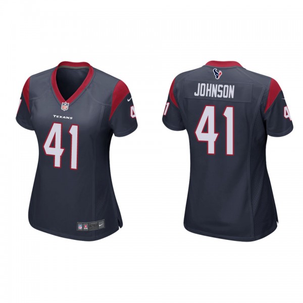 Women's Houston Texans Buddy Johnson Navy Game Jer...