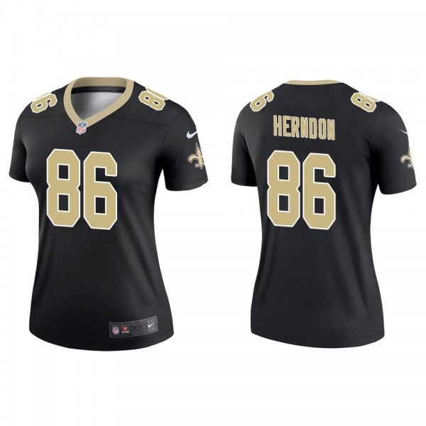 Women's New Orleans Saints Chris Herndon Black Leg...