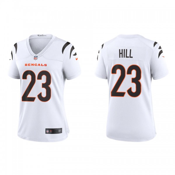 Women's Cincinnati Bengals Daxton Hill White 2022 NFL Draft Game Jersey