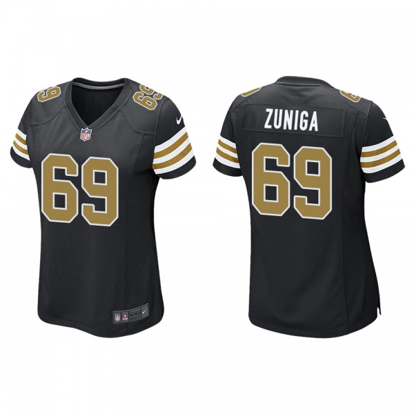 Women's New Orleans Saints Jabari Zuniga Black Alt...