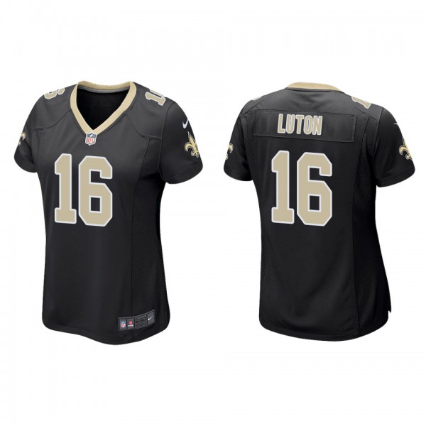 Women's New Orleans Saints Jake Luton Black Game J...