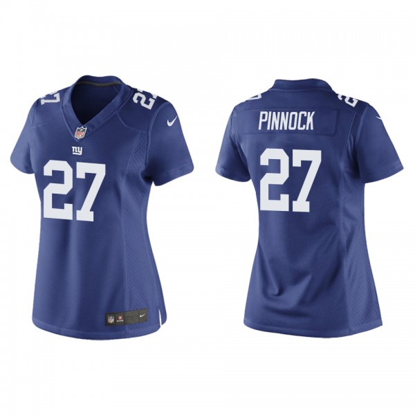 Women's New York Giants Jason Pinnock Royal Game Jersey