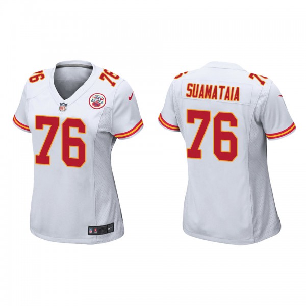 Women's Kingsley Suamataia Kansas City Chiefs White Game Jersey