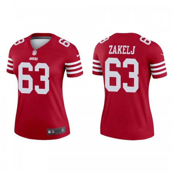 Women's San Francisco 49ers Nick Zakelj Scarlet 20...