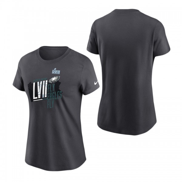 Women's Philadelphia Eagles Nike Anthracite Super Bowl LVII Local T-Shirt