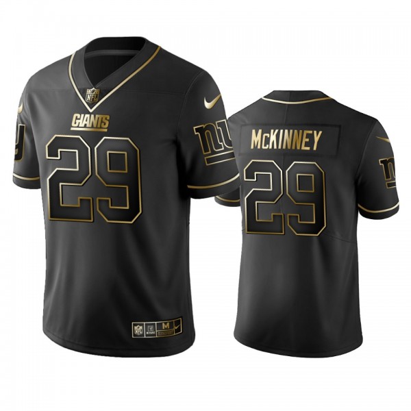 New York Giants Xavier McKinney Black Vapor Limited Golden Edition Jersey