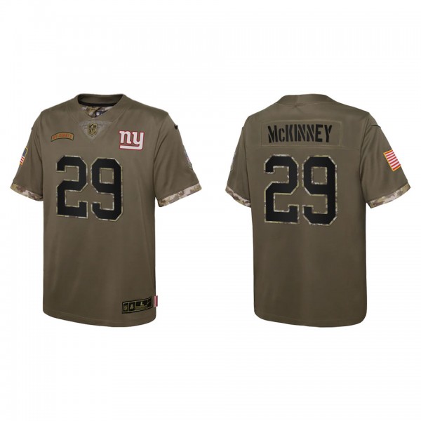 Xavier McKinney Youth New York Giants Olive 2022 S...