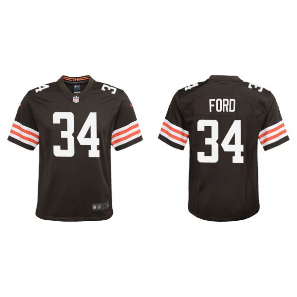 Youth Cleveland Browns Jerome Ford Brown Game Jers...