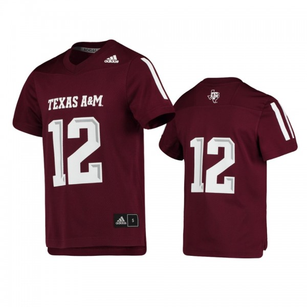 Texas A&M Aggies #12 Maroon Replica Football Jersey
