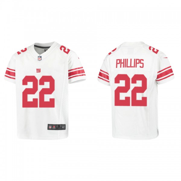 Youth Andru Phillips New York Giants White Game Jersey