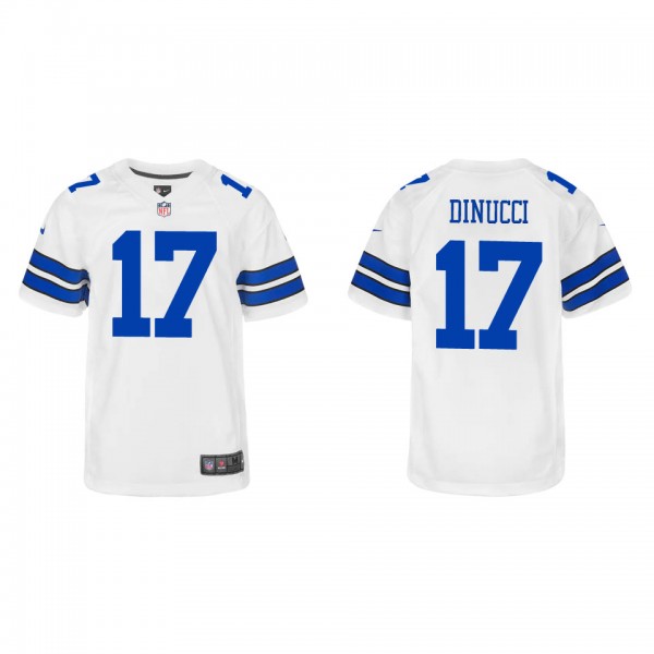 Youth Dallas Cowboys Ben DiNucci White Game Jersey