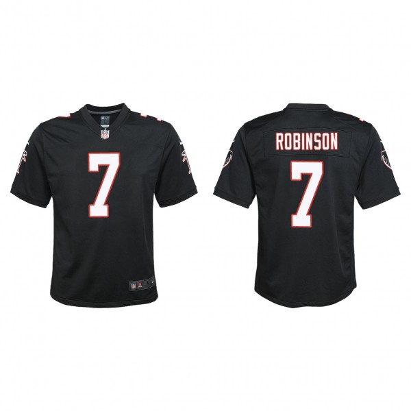 Youth Atlanta Falcons Bijan Robinson Black 2023 NFL Draft Throwback Game Jersey