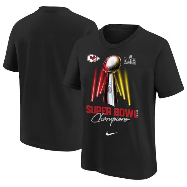 Youth Kansas City Chiefs Black Super Bowl LVIII Ch...