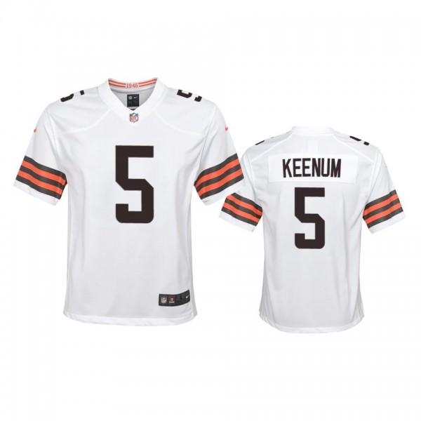 Youth Browns Case Keenum White Game 2020 Jersey