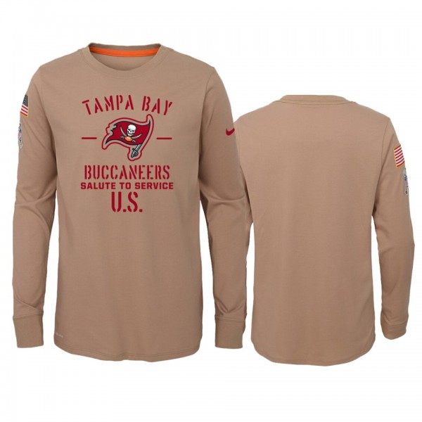 Youth Tampa Bay Buccaneers Khaki 2019 Salute to Service Performance T-Shirt