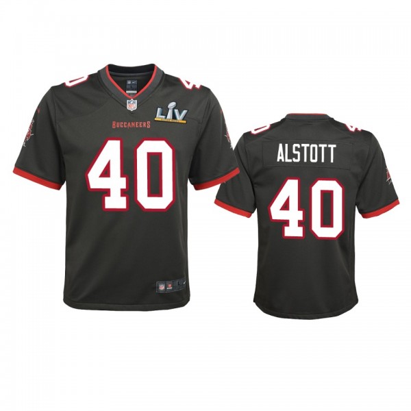 Youth Buccaneers Mike Alstott Pewter Super Bowl LV Game Jersey
