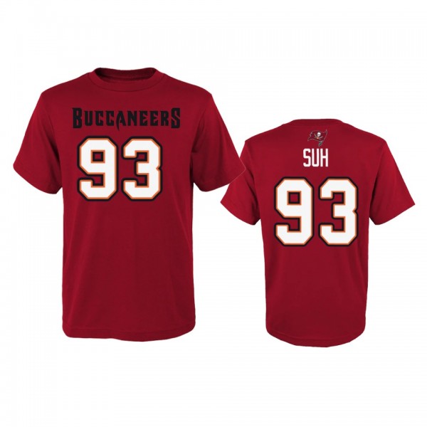 Youth Tampa Bay Buccaneers Ndamukong Suh Red Name & Number T-Shirt