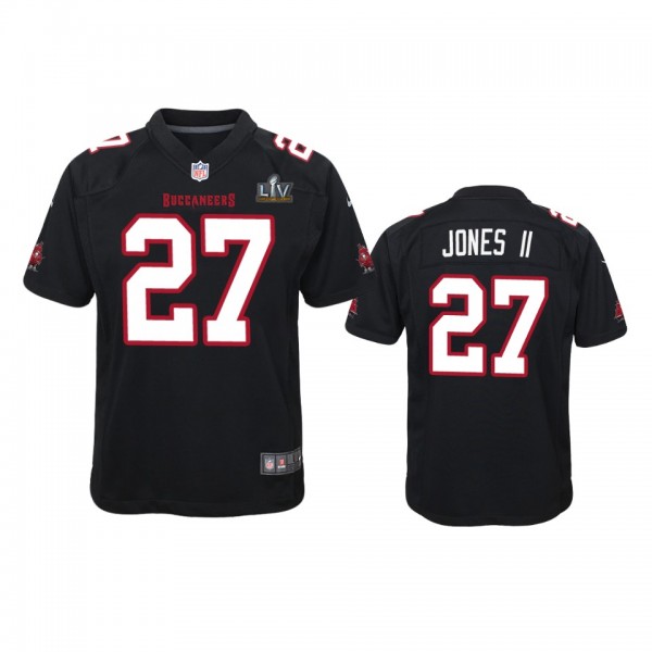 Youth Buccaneers Ronald Jones II Black Super Bowl LV Game Fashion Jersey