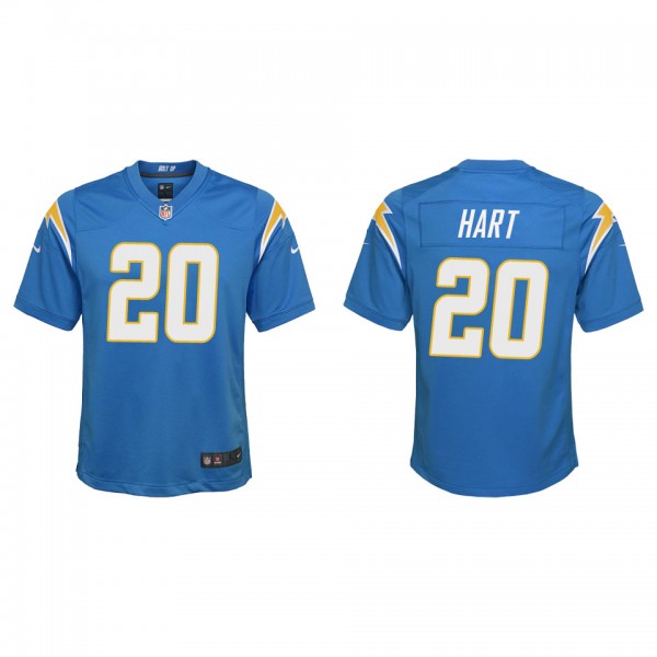 Youth Cam Hart Los Angeles Chargers Powder Blue Game Jersey