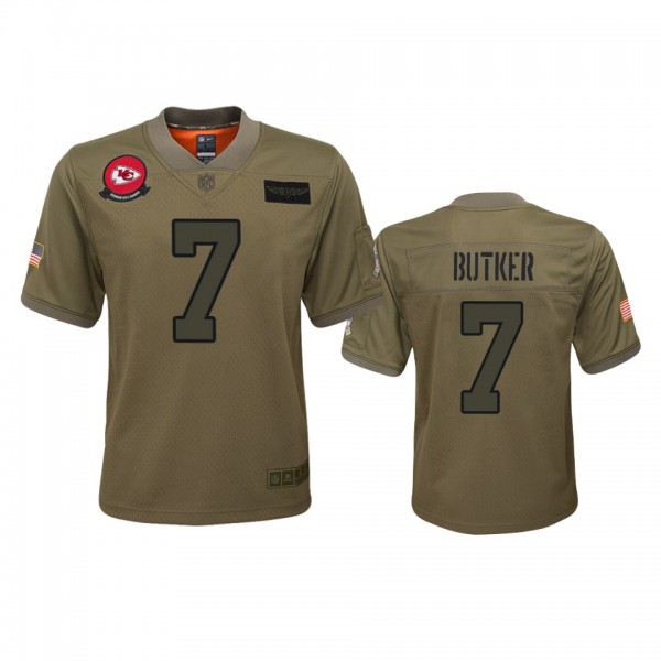 Youth Kansas City Chiefs Harrison Butker Camo 2019 Salute to Service Game Jersey