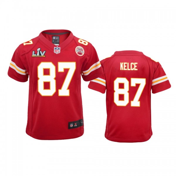 Youth Chiefs Travis Kelce Red Super Bowl LV Game J...