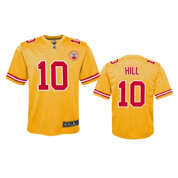 Youth Chiefs Tyreek Hill Gold Inverted Game Jersey