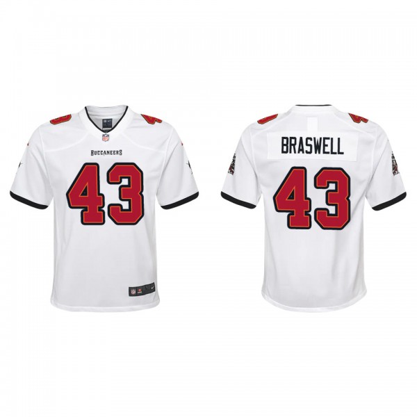 Youth Chris Braswell Tampa Bay Buccaneers White Game Jersey