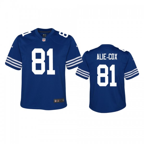 Youth Colts Mo Alie-Cox Royal Alternate Game Jerse...
