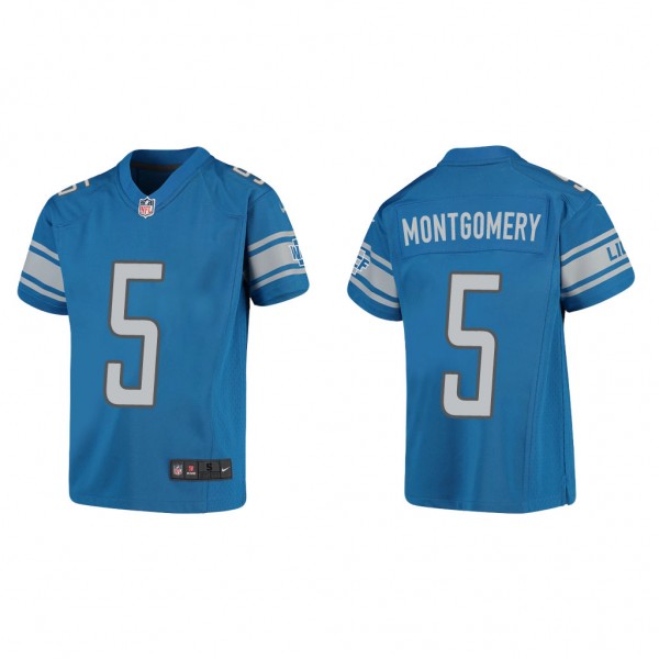 Youth David Montgomery Detroit Lions Blue Game Jer...